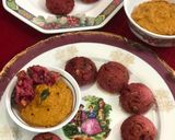 A picture of step 11 of Beetroot and Walnut Paniyarams.