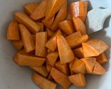 A picture of step 4 of Crispy Tofu with Sweet Potatoes.