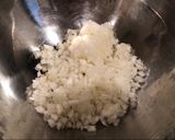A picture of step 1 of Chinese steamed meat dumplings (Shumai).