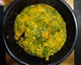 A picture of step 5 of Lasooni palak.