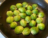 A picture of step 3 of Pan-fried Brussels Sprouts & Bacon.