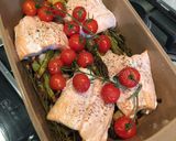A picture of step 3 of Summer Salmon Traybake.