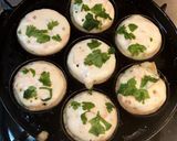 A picture of step 3 of Vegetable appe with red chilli coconut chutney.