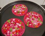 A picture of step 3 of Beetroot Uttapam.