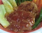 Foto langkah ke 7 dari resep Steak tempe saos tomat lada hitam vegetarian.
