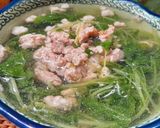 Hình bước làm 3 của món Canh cải con nấu thịt vai xay
