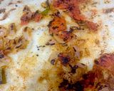 A picture of step 10 of Sooji chilla with Goan Masala.