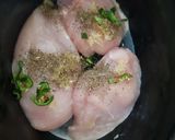 A picture of step 4 of My Slow cooked chicken Breasts and Button Mushrooms,😀.