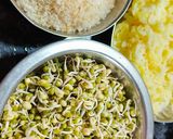 A picture of step 1 of Sprouted Mung Kabab.