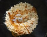 A picture of step 1 of Vada pav with dry chutney.