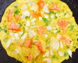 A picture of step 4 of Moong dal cheela.