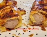 Foto del paso 8 de la receta: Bratwurst con mostaza y miel en hojaldre