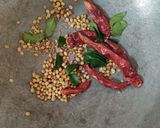 A picture of step 2 of Kobbari pachhadi.