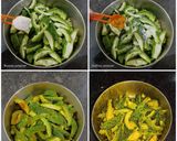 A picture of step 2 of Kaju Karela Sabji.