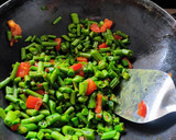 A picture of step 2 of String Beans bhaji.