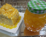 A picture of step 11 of Mango Cake Swiss role.