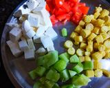 A picture of step 1 of Baby corn tofu salad.