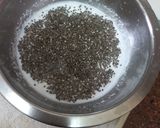 A picture of step 1 of Chia seeds fruit salad.