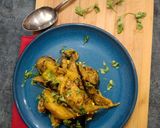 A picture of step 8 of Aloo Baingan.
