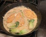 A picture of step 4 of Creamy Lemon Chicken with Artichokes and Bok Choy.