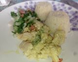 Foto del paso 4 de la receta: Pollo curry y crema con cuscús frío y ensalada color