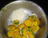 A picture of step 3 of Cornmeal Papadi.