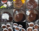 A picture of step 1 of Nutella cup cake with vanilla icecream.