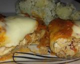 Foto del paso 5 de la receta: 🥞 Cubitos de panqueques rellenos de pollo gratinados
