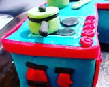 A picture of step 8 of Kitchen Themed Cake.