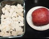 A picture of step 1 of Apple bread Halwa.