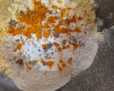 A picture of step 1 of Besan chilla with stuffing.