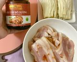 Hình bước làm 1 của món Thịt ba chỉ cuộn kim châm nướng