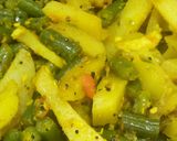आलू बीन्स की सब्जी (aloo beans ki sabzi recipe in Hindi) रेसिपी चरण 3 फोटो