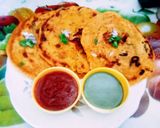 A picture of step 5 of 20 minute breakfast Healthy tasty vegetable besan cheela.