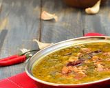 A picture of step 7 of Palak dal (lentils with spinach).