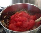 A picture of step 4 of Bolognese Ragu with Spaghetti.