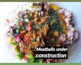A picture of step 1 of Meatballs and chickpea pot.