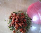 A picture of step 1 of Monkfish Cheeks with Basil and Sun-Dried Tomato.
