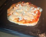 A picture of step 6 of Raw Salmon Pizza with Cheese and Nori.