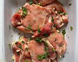 A picture of step 1 of Grilled pork loin served with rice & fried egg.