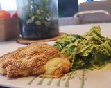 A picture of step 9 of 16• Salmon Cordon Bleu.