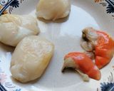 Foto del paso 2 de la receta: Ensalada de edamame con vieiras y mayonesa picante de su coral