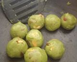 A picture of step 5 of Green gram Laddu (Tiffin recipe).