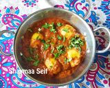 A picture of step 1 of Egg curry masala.
