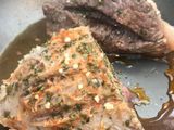 Carne al verdeo con champiñones y puré