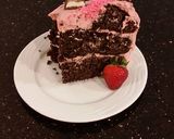 A picture of step 22 of Dark Chocolate Layer Cake with Fresh Strawberry Cream Frosting and Filling.