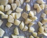 A picture of step 1 of Scamorza, pancetta and asparagus frittata, with crispy potatoes.