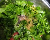 A picture of step 3 of Hara choliya palak salad.