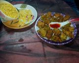 A picture of step 10 of Lauki chilka pakora with masala muri.