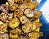 A picture of step 4 of Plantain (vazhakkai pepper fry).